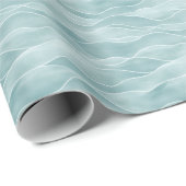 Serene Teal Watergolf Minimalistisch Cadeaupapier (Rol Hoek)