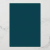 Serene Teal Waterverf Golven Folie Uitnodiging (Achterkant)