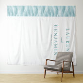 Serene Teal Wave Minimalist Wandkleed (In Situ (horizontaal))
