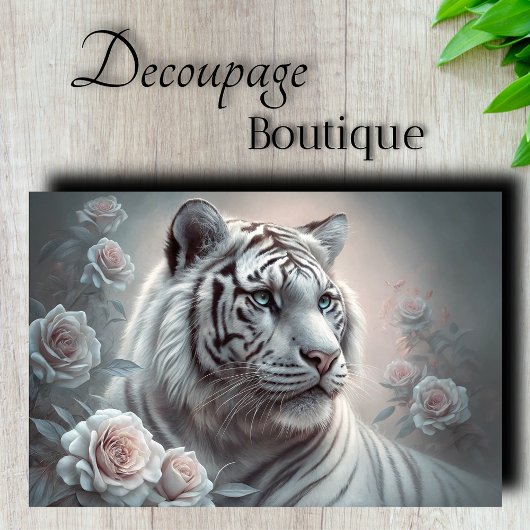 Serene Tijger Decoupage Tissuepapier