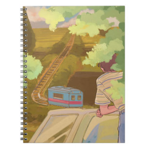 Serene Train Journey Notitieboek - Aesthetiek uit 