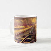 Serene Treinsporen Foto Koffiemok (Voorkant links)