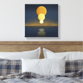 Serene Triple Moon Reflection Canvas Afdruk (Insitu (Slaapkamer))