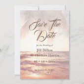 Serene Tropical Beach Save the Date Photo (Voorkant)