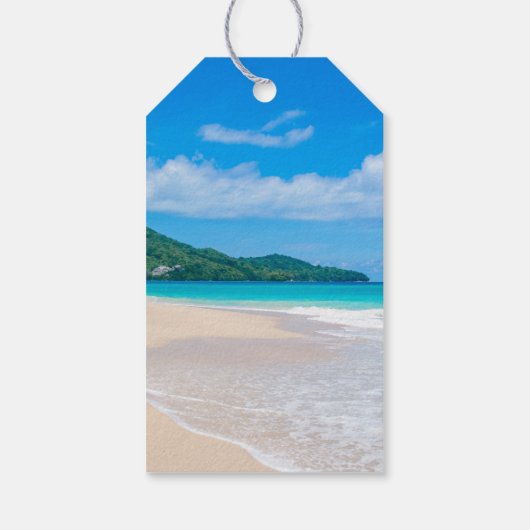 Serene Tropical Destination Schilderachtig Beach B Cadeaulabel (Achterkant)