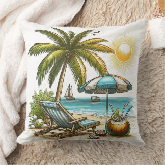 Serene tropische strand groot kussen