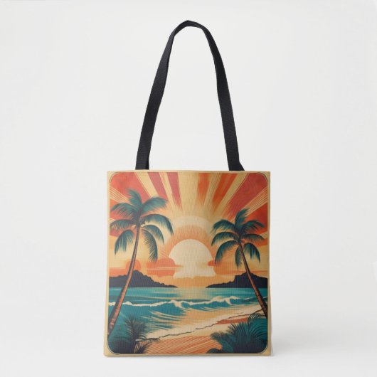Serene tropische zonsondergang met palmbomen tote bag (Voorkant)