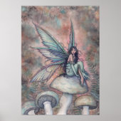 Serene Tuin Fee Fantasie Waterverf Kunst Poster (Voorkant)