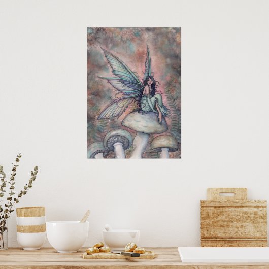 Serene Tuin Fee Fantasie Waterverf Kunst Poster (Keuken)