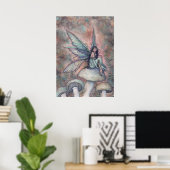Serene Tuin Fee Fantasie Waterverf Kunst Poster (Thuiskantoor)