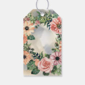 Serene Tuin Krans: Pastel Bloemen Elegantie Cadeaulabel (Achterkant)