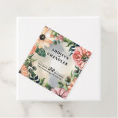 Serene Tuin Krans: Pastel Bloemige Elegantie Bedankjes Labels (In situ)