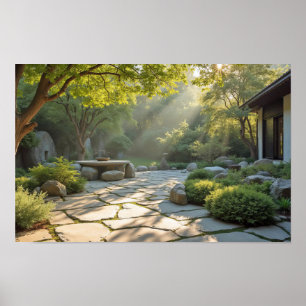 Serene Tuin Wellness Kaars Licht Zen Vibes Kalm Poster