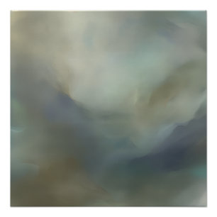 Serene Turquoise Blauwe Abstracte Golven Ethische  Perfect Poster