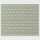 Serene Turquoise Bloemmotief Cadeaupapier (Vlak)