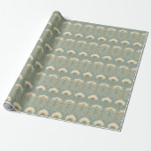 Serene Turquoise Bloemmotief Cadeaupapier (Uitgerold)