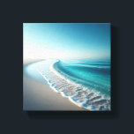 Serene Turquoise Coastline - Minimalist Beach  Canvas Afdruk<br><div class="desc">A peaceful and minimalist digital masterpiece showcasing a pristine turquoise coastline. Soft white foam gently licks the smooth,  pale sand under a vast,  clear blue sky,  creating a calming and refreshing atmosphere. Ideal for modern spa decor,  minimalist living rooms,  or any space needing a touch of coastal zen.</div>
