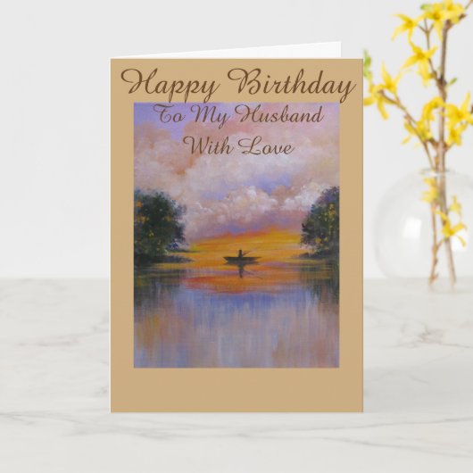 Serene Uitzicht, Verjaardag wenskaart voor man Kaart (Gele Bloem)