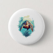 Serene Underwater Turtle Copy Copy Ronde Button 5,7 Cm (Voorkant)