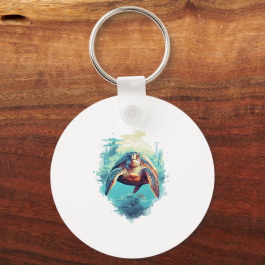 Serene Underwater Turtle Copy Copy Sleutelhanger (Voorkant)
