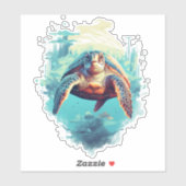 Serene Underwater Turtle Copy Copy Sticker (Vel)