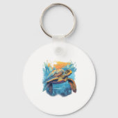Serene Underwater Turtle Copy Sleutelhanger (Voorkant)