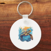 Serene Underwater Turtle Copy Sleutelhanger (Voorkant)