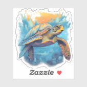 Serene Underwater Turtle Copy Sticker (Vel)