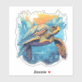 Serene Underwater Turtle Copy Sticker (Vel)