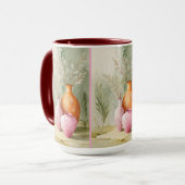 serene vaartuigen | Oranje en roze kunst Mok (Voorkant links)