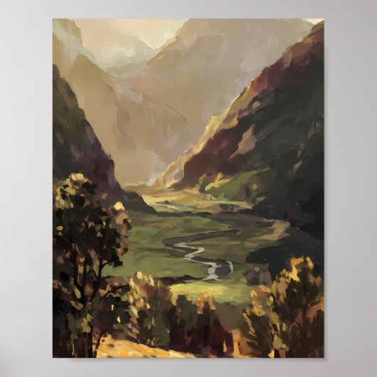 Serene Valley Landschap Poster (Voorkant)