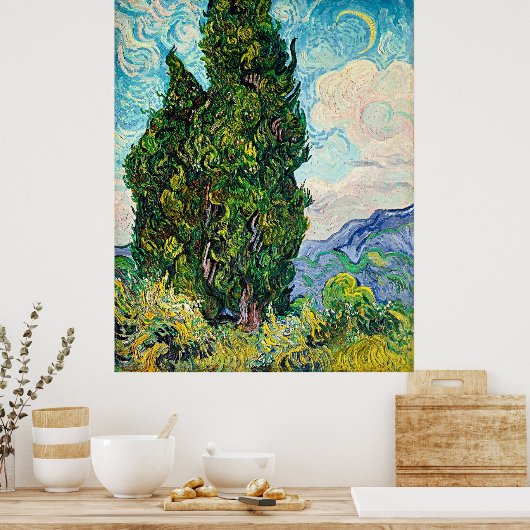 Serene Van Gogh Cypress Poster – Een tijdloze onts (Keuken)