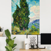 Serene Van Gogh Cypress Poster – Een tijdloze onts (Thuiskantoor)