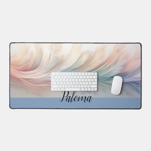 Serene vegen: pastel veer array bureaumat (Keyboard & Muis)