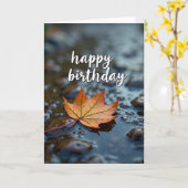 Serene Verjaardagskaart Herfst Kaart (Gele Bloem)