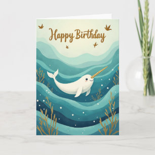 Serene Verjaardagskaart met Waterdieren Kaart