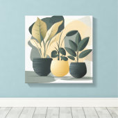 Serene vetplanten canvas afdruk (Insitu (Houten vloer))