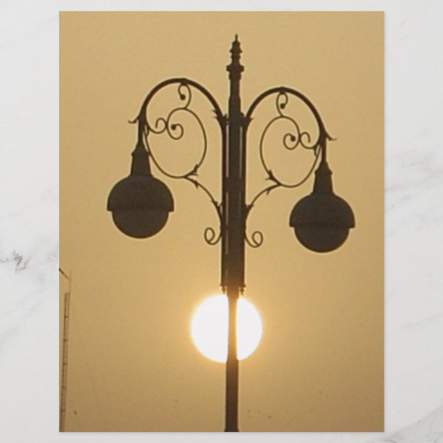 Serene Victoriaans  straatlamp Sunset Sky (Voorkant)