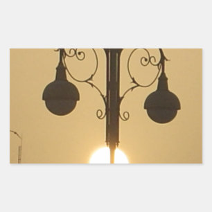 Serene Victoriaans  straatlamp Sunset Sky Rechthoekige Sticker