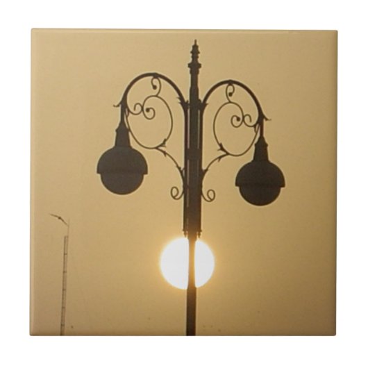 Serene Victoriaans  straatlamp Sunset Sky Tegeltje (Voorkant)