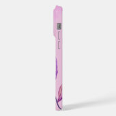 'Serene Violet Leaf' Minimalistische iPhone 15 Pro Hoesje (Linkerkant)