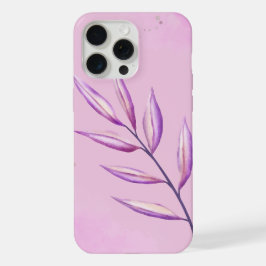 'Serene Violet Leaf' Minimalistische iPhone 15 Pro Max Case