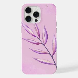 'Serene Violet Leaf' Minimalistische iPhone 15 Pro Max Case