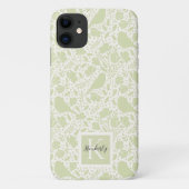 Serene vogels en bloemen gemonogrammeerd Case-Mate iPhone case (Achterkant)