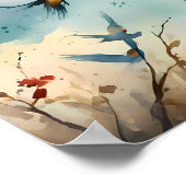 Serene Vogelvlucht – Rustige Vogels in Beweging Poster (Hoek)