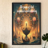 Serene Voyage: Boot drijft op water Poster