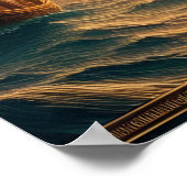 Serene Voyage: Boot drijft op water Poster (Hoek)