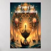 Serene Voyage: Boot drijft op water Poster (Voorkant)