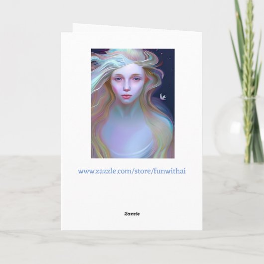 Serene Vrouw met Scheur in Haar Oog Kaart (Achterkant)