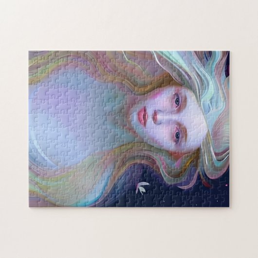 Serene Vrouw met Scheur in Haar Oog Legpuzzel (Horizontaal)